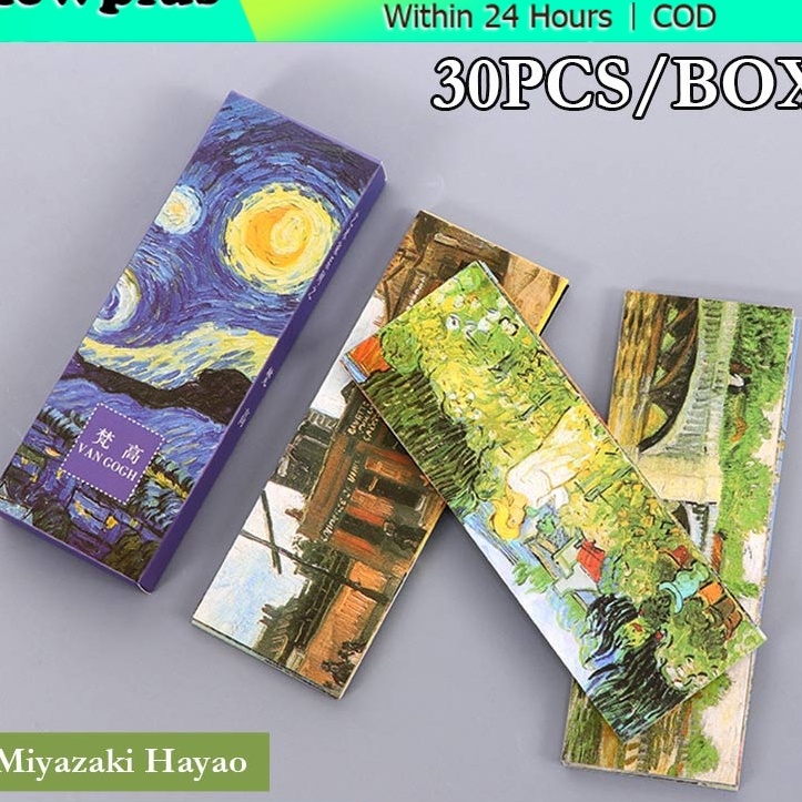 

KI3 3Pcs paper bookmark Pembatas Buku Desain Miyazaki Hayao Van Gogh