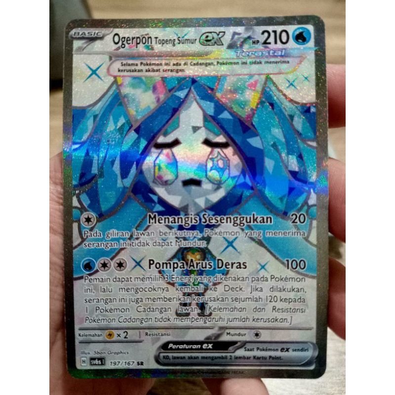KARTU POKEMON OGERPON TOPENG SUMUR ex SR INDONESIA HOLO