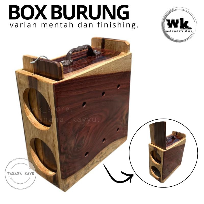 BOX BAWA BURUNG KAYU SONOKELING/ BOX BURUNG DUA TINGKAT PREMIUM