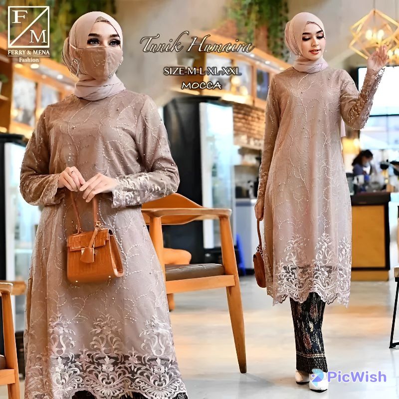 Kebaya Tunik Brokat Atasan Kebaya Tunik Tille Modern Baju Kondangan Muslim Panjang