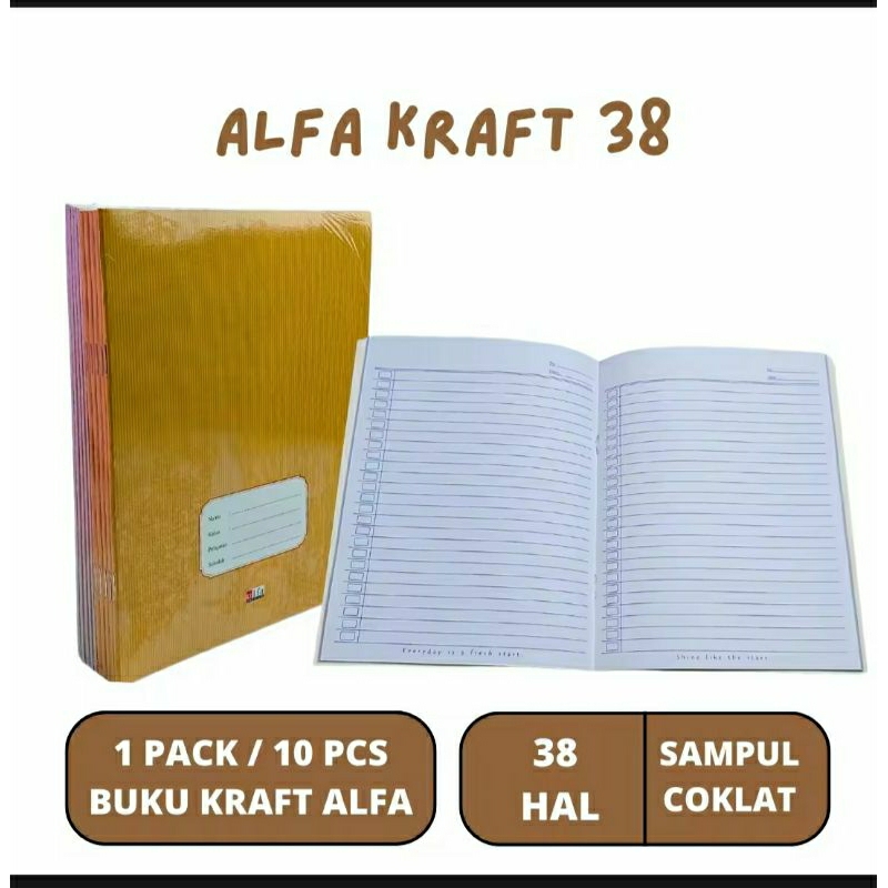 

Buku Tulis Sampul Coklat 1pack 10buku 38lembar
