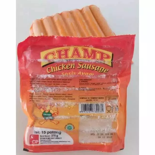 

Sosis Champ Ayam 15pc/375gr10 (Citra Rasa)