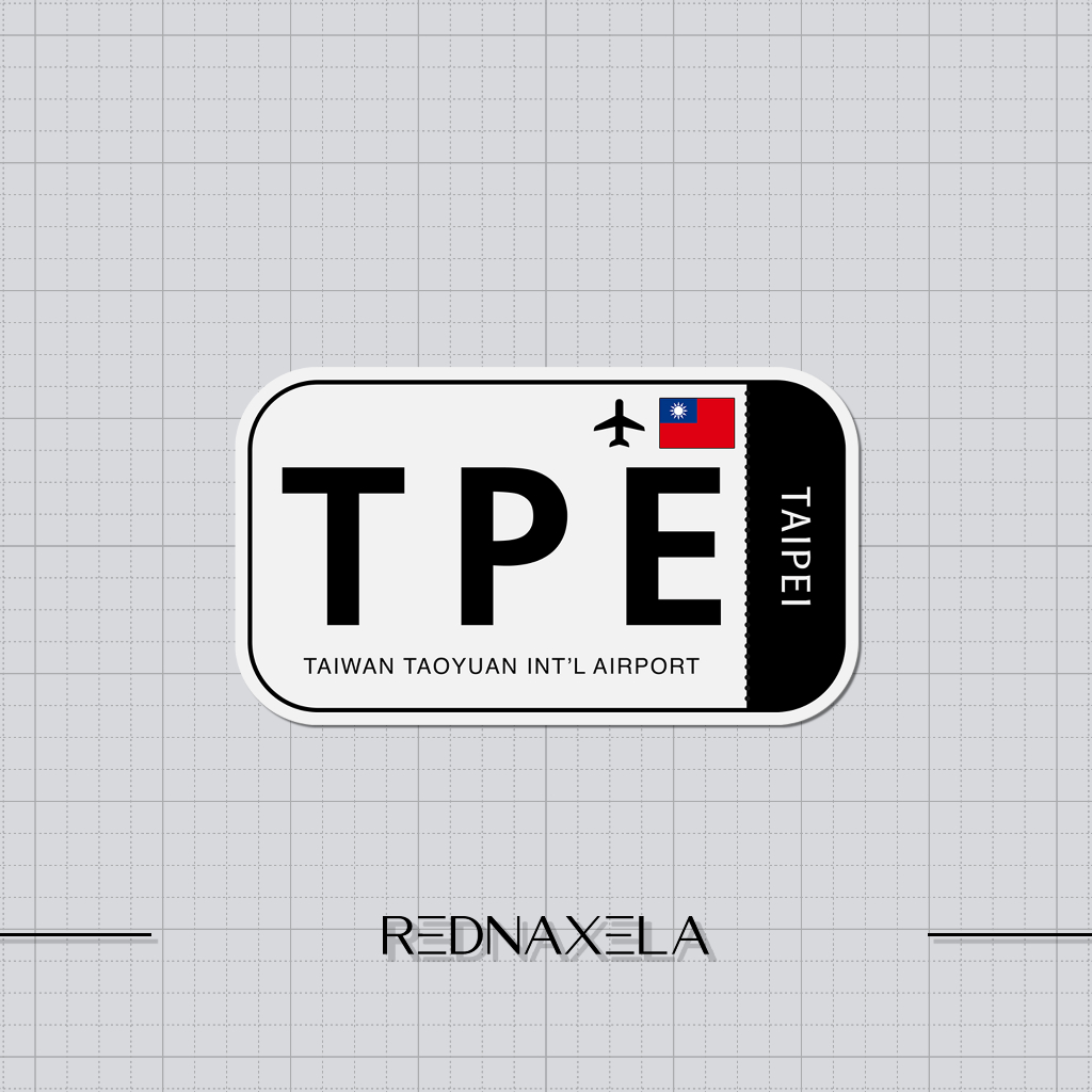 

Stiker Vinyl Taiwan Taoyuan International Airport Code TPE Sign Sticker