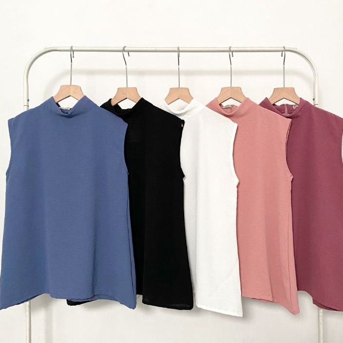 READY GAN Inner Tanpa Lengan Highneck Manset Turtleneck Sleeveless Daleman Blazer Leher Tinggi Mangs