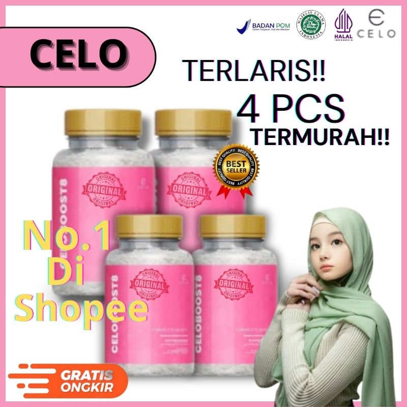 4PCS CELO BOOST Termurah Whitening Booster Collagen Drink Extra Mencerahkan Kulit