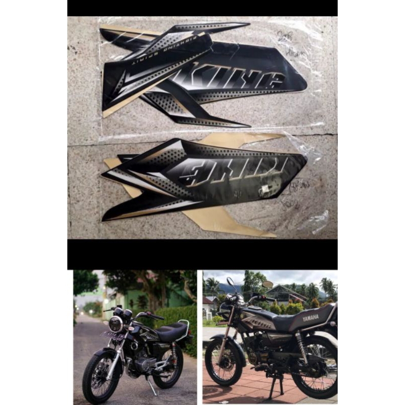 stiker striping motor Yamaha RX king 2008 hitam Lis les Polet Poled Yamaha RX king 2008