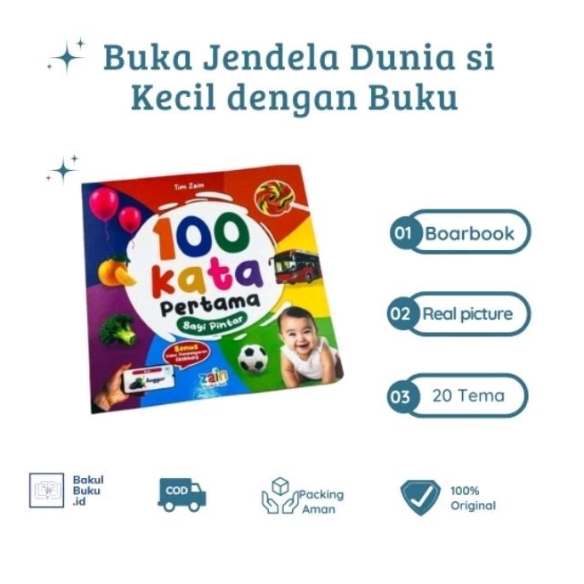 Boardbook 100 Kata Pertama Bayi Pintar Zain