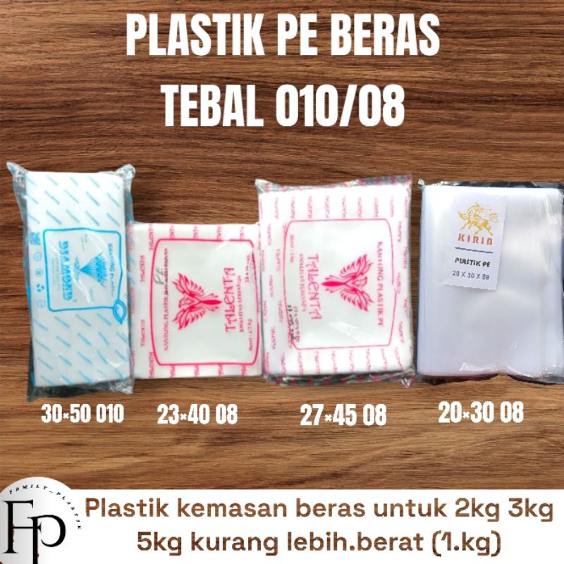 PLASTIK PE KEMASAN BERAS UKURAN 3KG & 5KG KUAT, TEBAL DAN ELASTIS