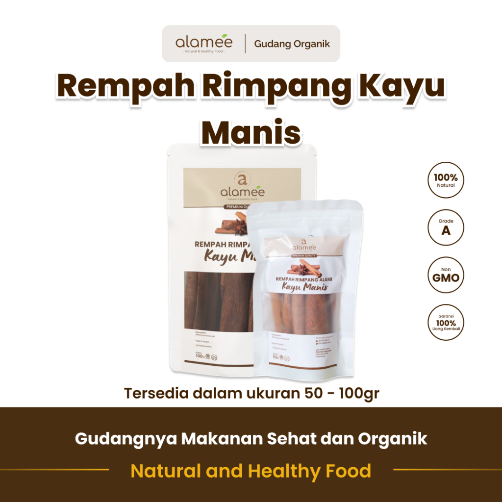 

alamee rempah kayu manis bumbu hangat dengan aroma manis cita rasa khas aromatik alami yang herbal