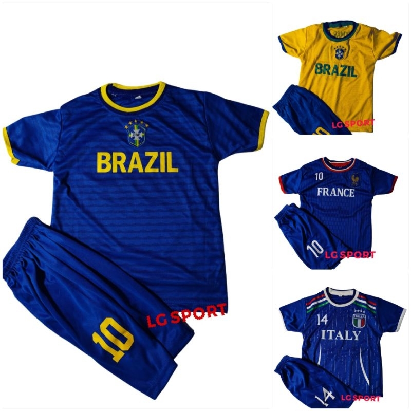 setelan baju anak bola. setalan baju bola negara.  / kaos bola anak sablon