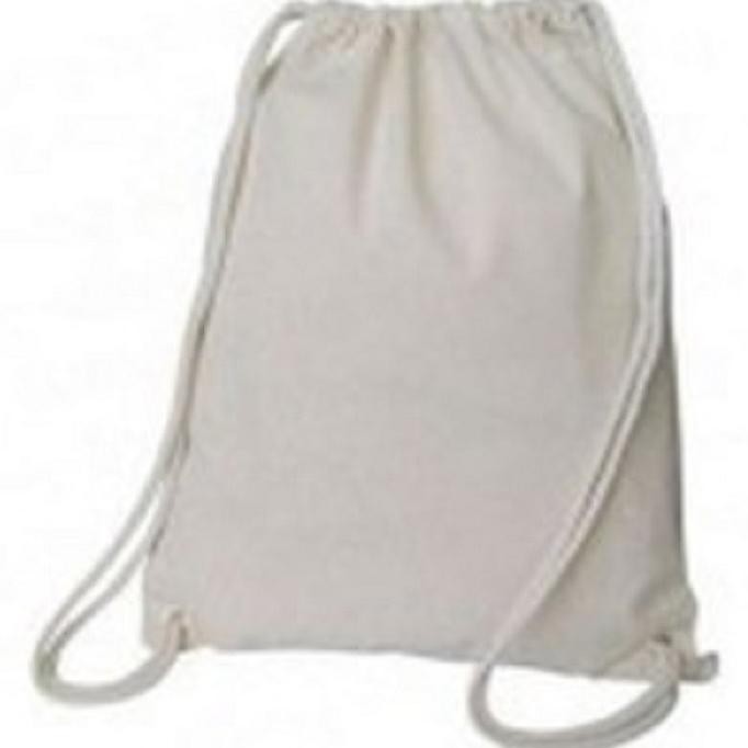 Tas serut kanvas polos putih tebal premium 30x40