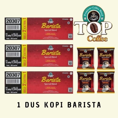 

1 DUS KOPI TOP BARISTA ISI 12 RENTENG 1 RENTENG BELI 10 GRATIS 5 ISI 180 SACHET