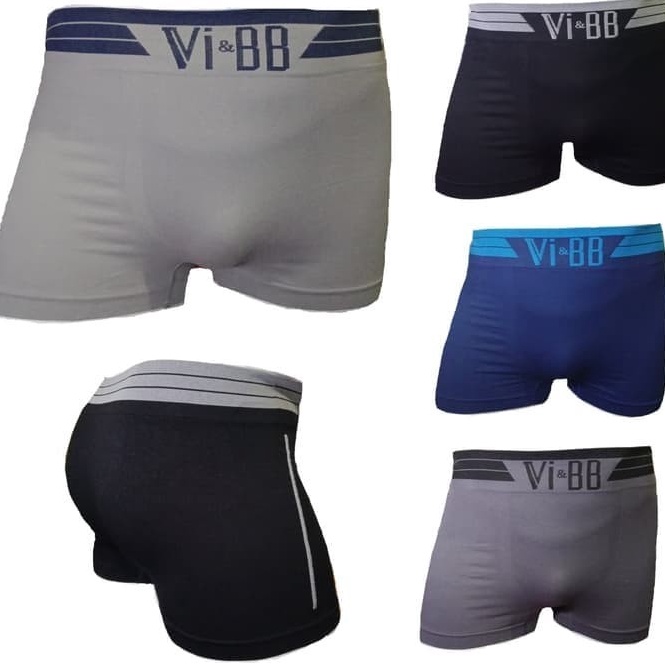 siap kirim 3 PCS Boxer Vi  BB Rajut Pria Dewasa Celana Dalam CD Seamless Spandex Tanpa Jahitan ViBB 