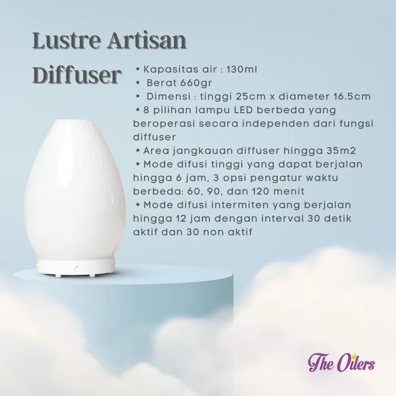 lustre artisan diffuser young living alat diffuse tanpa oil ya