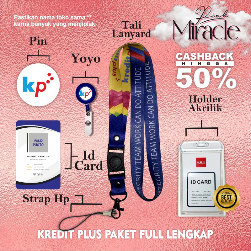 

Tali Lanyard KREDIT PLUS / Tali idcard KREDIT PLUS [Ready Stock] Termurah