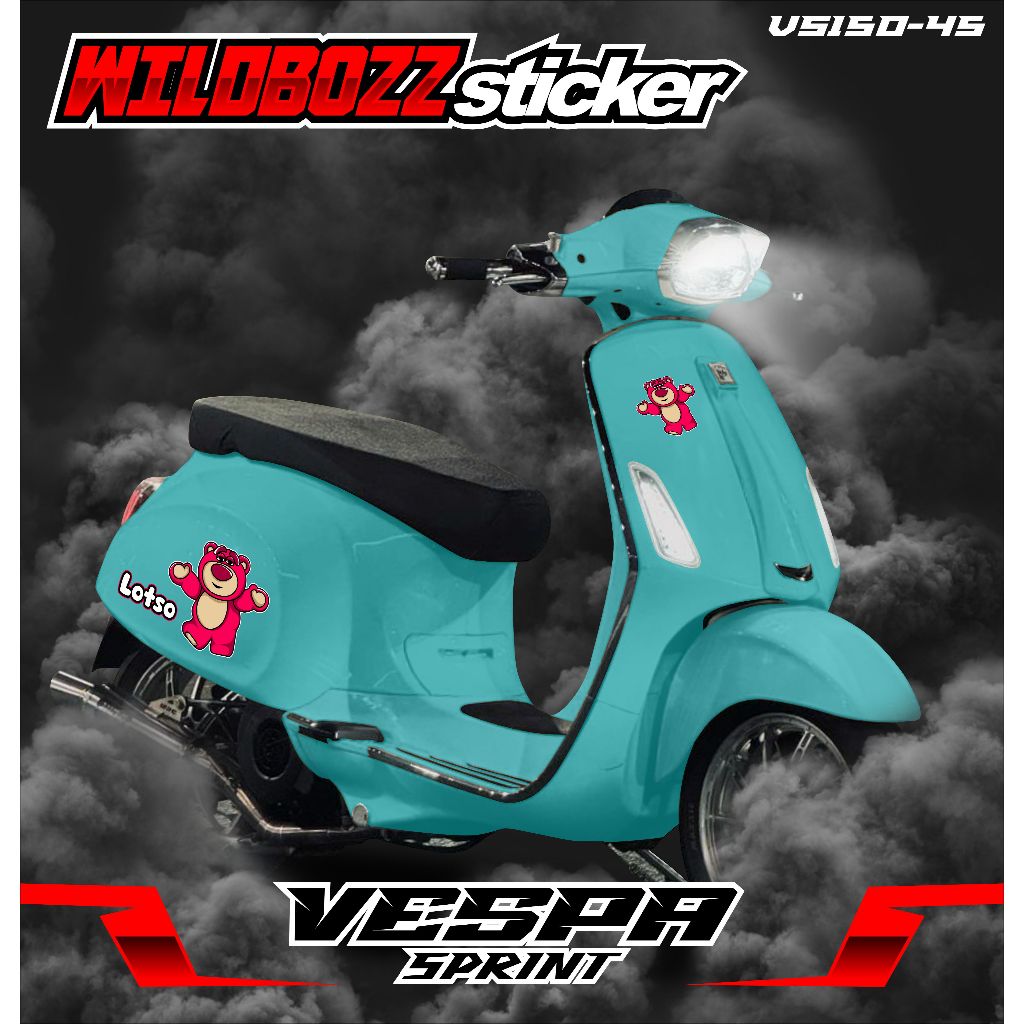 sticker vespa sprint 150 printing uv transparan lotso (vs150-45) wildbozz sticker