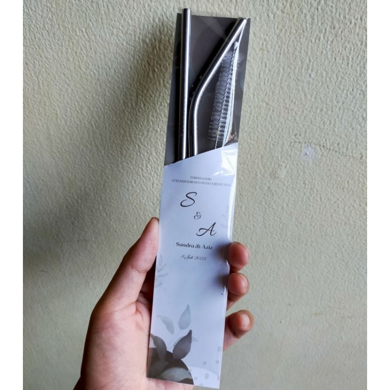 Souvenir pernikahan sedotan stainless  | souvenir murah
