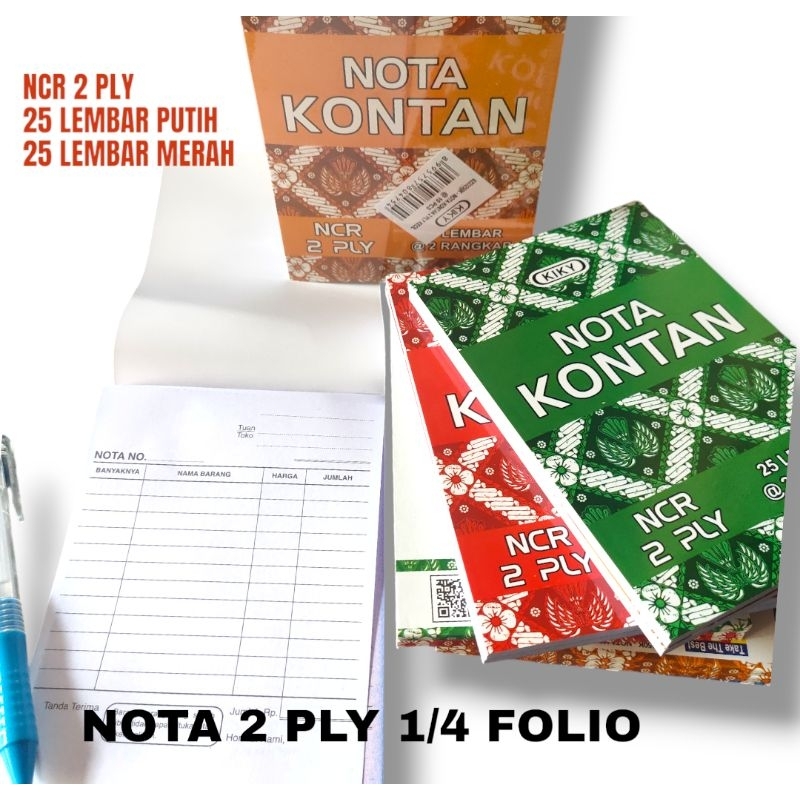 

NOTA KONTAN 1 PLY /2 PLY/ 3 PLY MERK KIKI