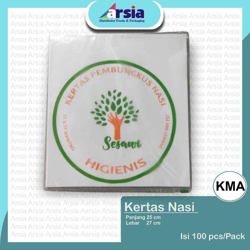 Kertas Nasi KFC / Kertas Nasi Putih / Kertas Nasi Lipat - Isi 100 lembar /KMA (Arsiapackaging)