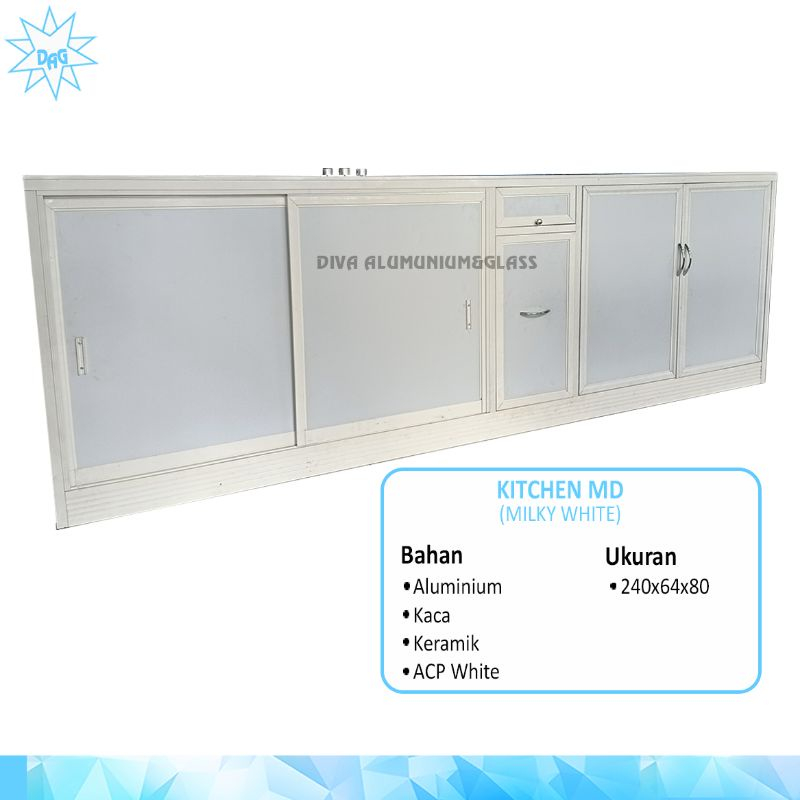 Kitchen set bawah dapur 2in1 wastafel cuci piring,kompor tanam/ Kitchen Set minimalis meja bar putih