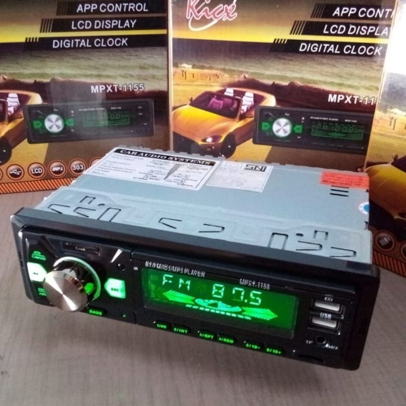Tape Audio Mobil Bluetooth Single Din Kicx Mp3 USB  FM Radio