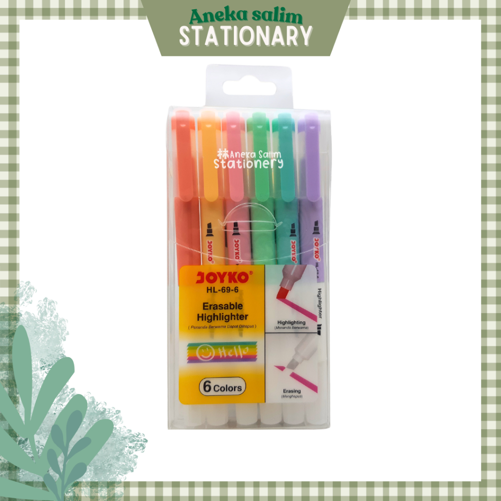 

Anekasalim - Erasable Highlighter / Penanda 6 Warna Yang Bisa Dihapus Joyko HL-69-6