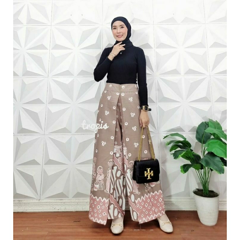 Celana kulot LAYER JUMPUTAN celana batik tumpuk kerja kantoran bawahan kebaya celana kondangan celan