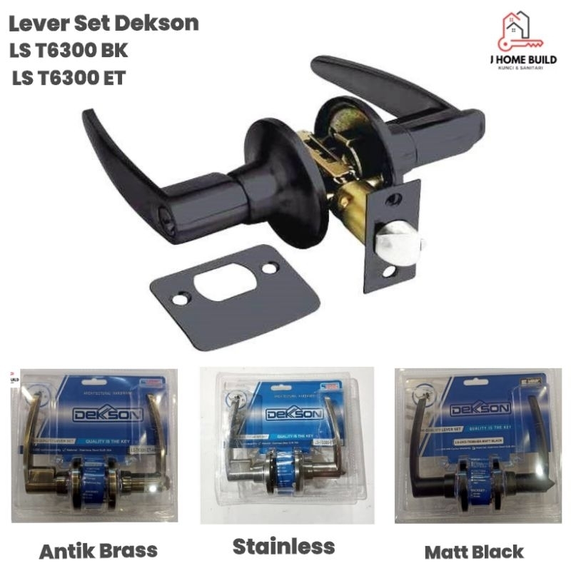 Lever Set Dekson LS T6300/Kunci Pintu Kamar Mandi Dekson / Gagang Handle Kamar Mandi LS T 6300 ET BK