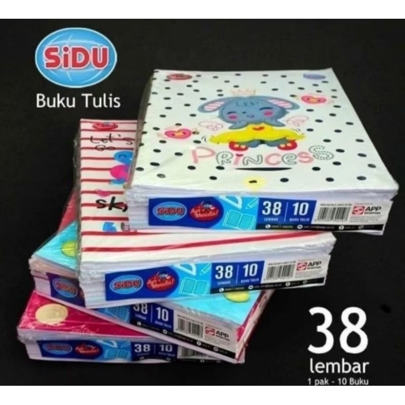 

Buku Tulis Sidu Sinar Dunia 38 Lembar pak Isi 10 Buku
