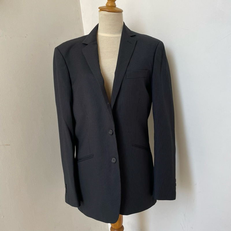 G2000 Jas Hitam Pria Garis-garis
