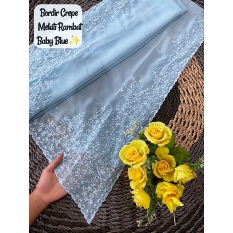 kain kebaya bordir bali motif melati