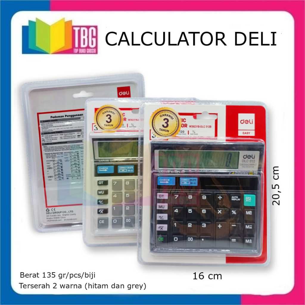 

1 PCS CALCULATOR W3923I DELI / KALKULATOR / KALKULATOR 12 DIGIT / KALKULATOR DELI