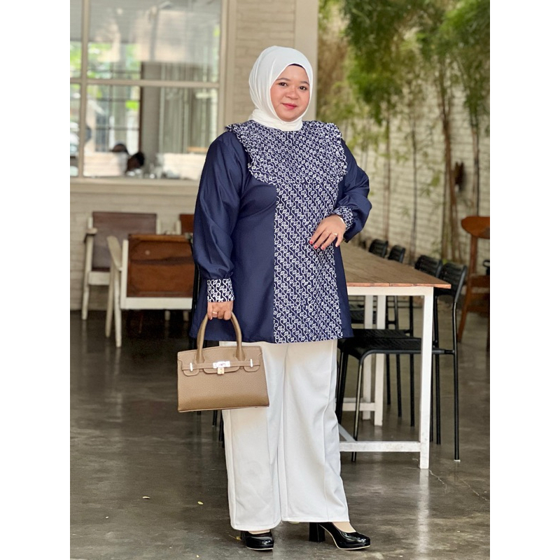 ATASAN BATIK JUMBO WANITA KERJA UKURAN LD 120 130 140 150 CM BAHAN KATUN Baju Muslim