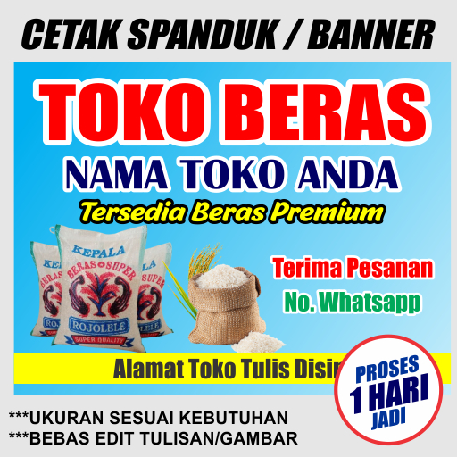spanduk banner toko beras benner toko beras custom