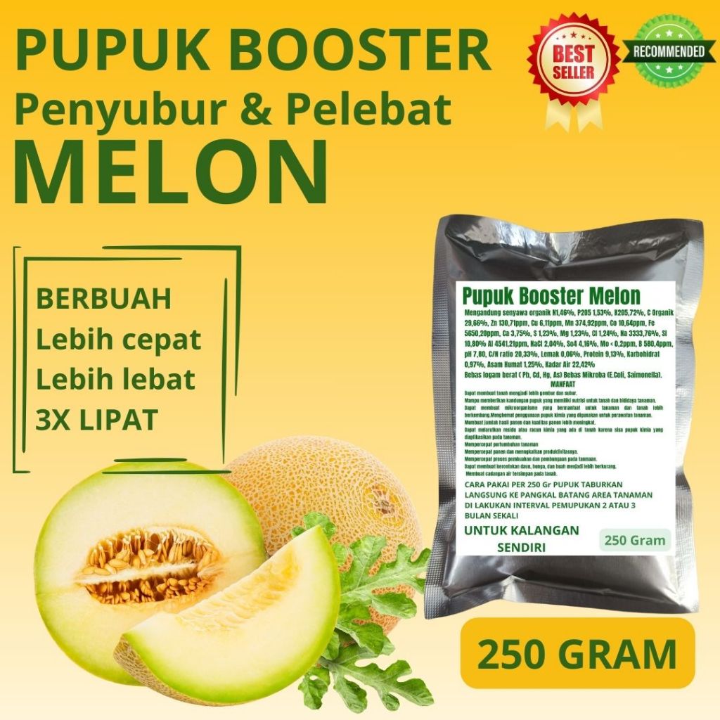 Pupuk Padat Booster Pelebat Buah Melon Penyubur Perangsang Buah Melon