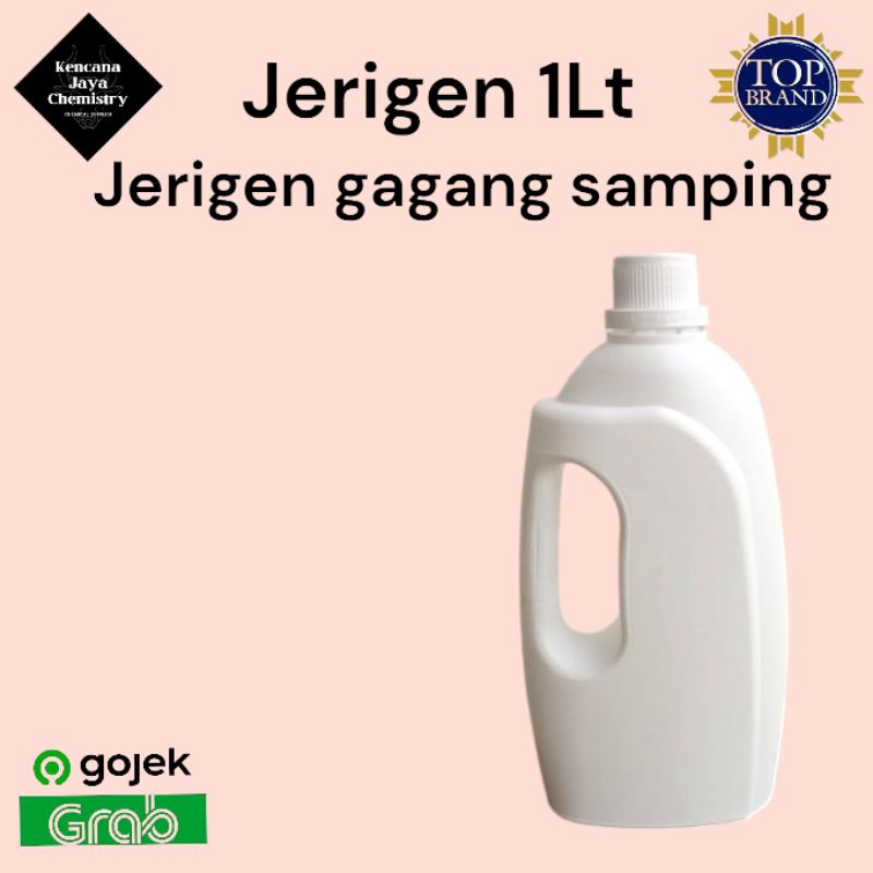 Jerigen 1 Liter Gagang samping putih&natural / Jerigen 1000ml