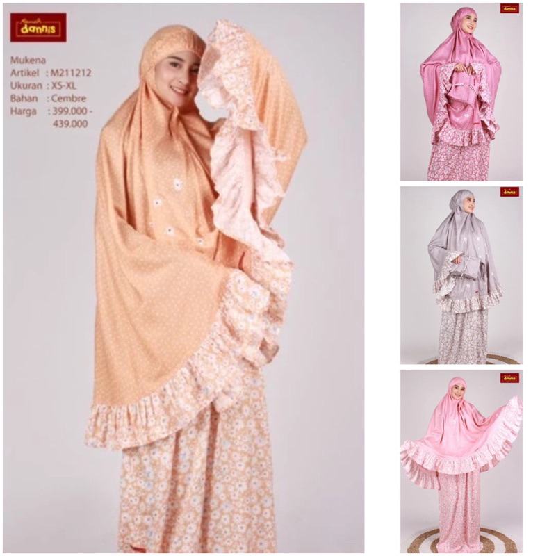 sale 40% / M211212 / mukenah dannis size XS S M / mukenah anak / dannis / katun / mukenah bunga bung