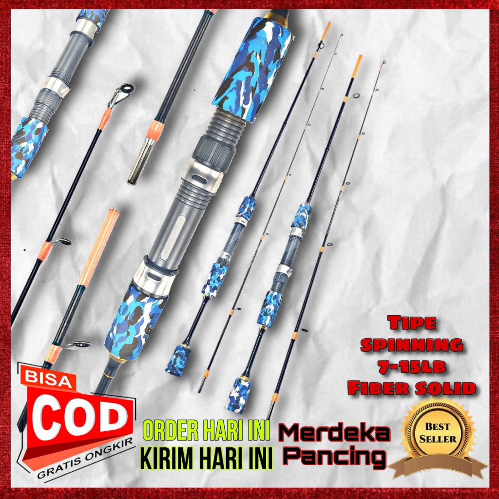 Joran pancing spinning benjiro jambal fiber solid line 7-15lb panjang 100 120 135 150 165 180 198 CM