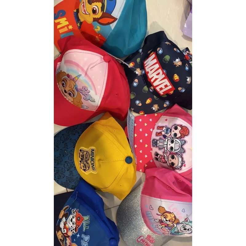 Topi anak original brand Marvel Disney Minion Paw Patrol LOL