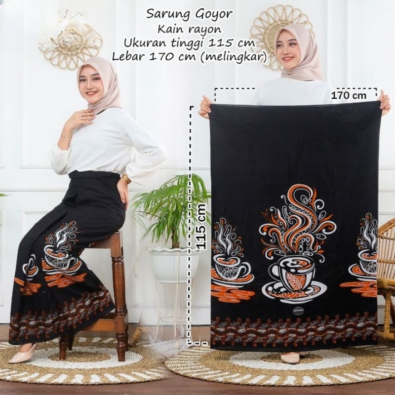 Motif CANGKIR COKLAT Sarung Pekalongan Gus Sarung Pria/Wanita Dewasa Muslim Sarung Goyor Kain Rayon