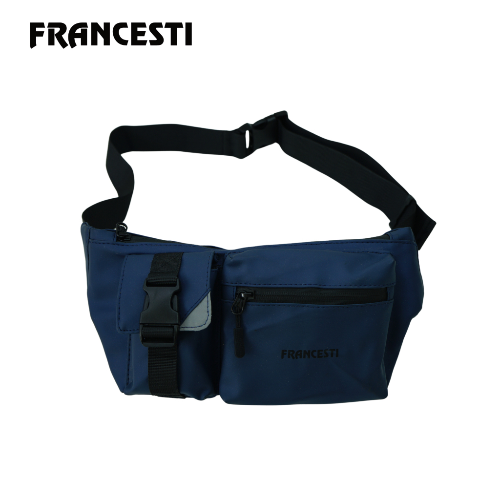 Francesti Tas Pria/Wanita Waterproof 8012 Waist Bag Blue