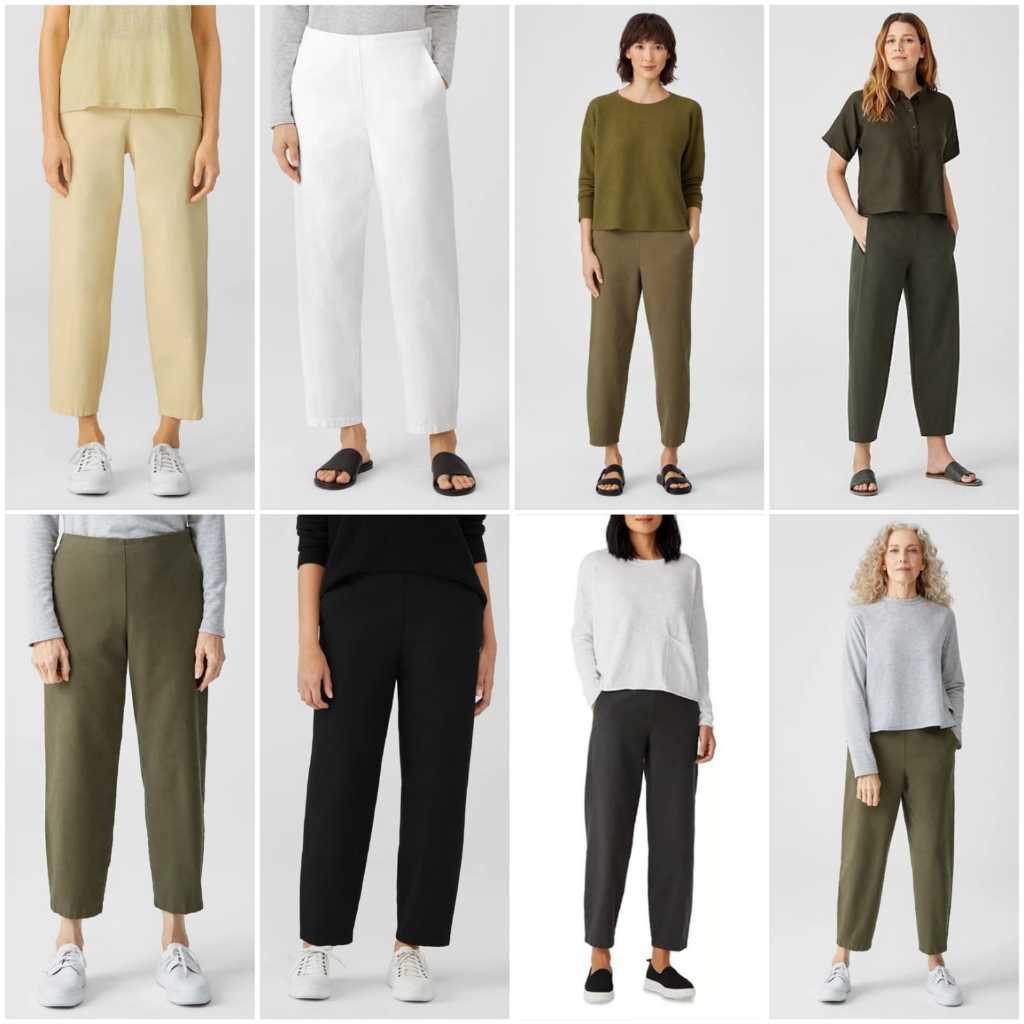 Celana Eileen Fisher Cotton Hemp Lantern Ankle Pants