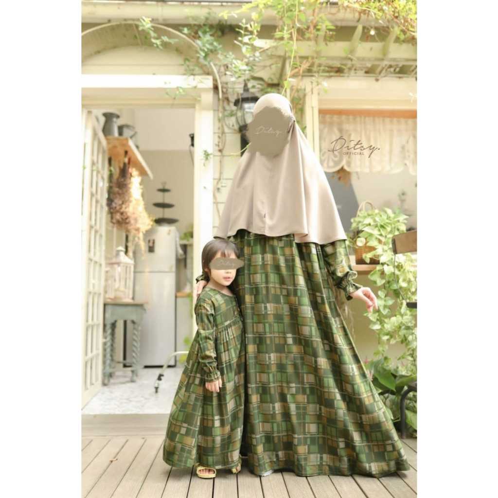 Ditsy Nightgown Reject Sale Ashuri Green dan Little Ashuri Green