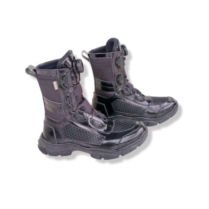 sepatu pdl tali putar kulit kilap 014 aleus