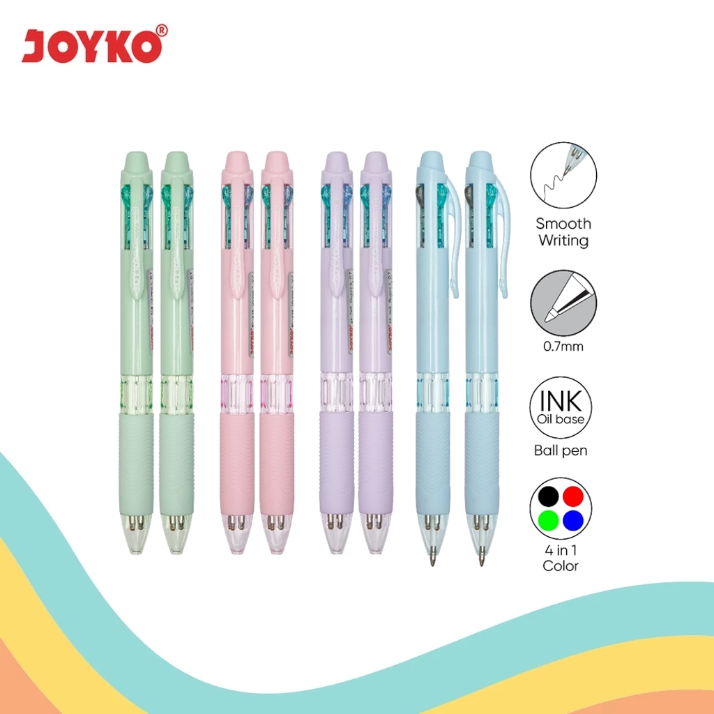 BALLPOINT 4 WARNA JOYKO BP-348 QUACO (1 PCS)