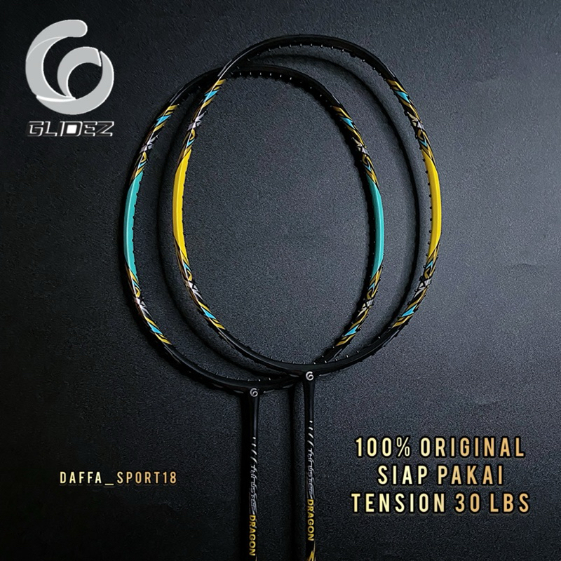 RAKET BADMINTON GLIDEZ THRUSTER DRAGON ORIGINAL FREE TAS DAN GRIP