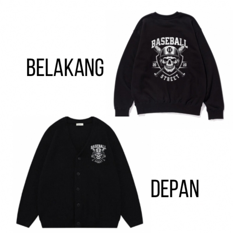 cardigan sweater pria trendi sablon depan belakang