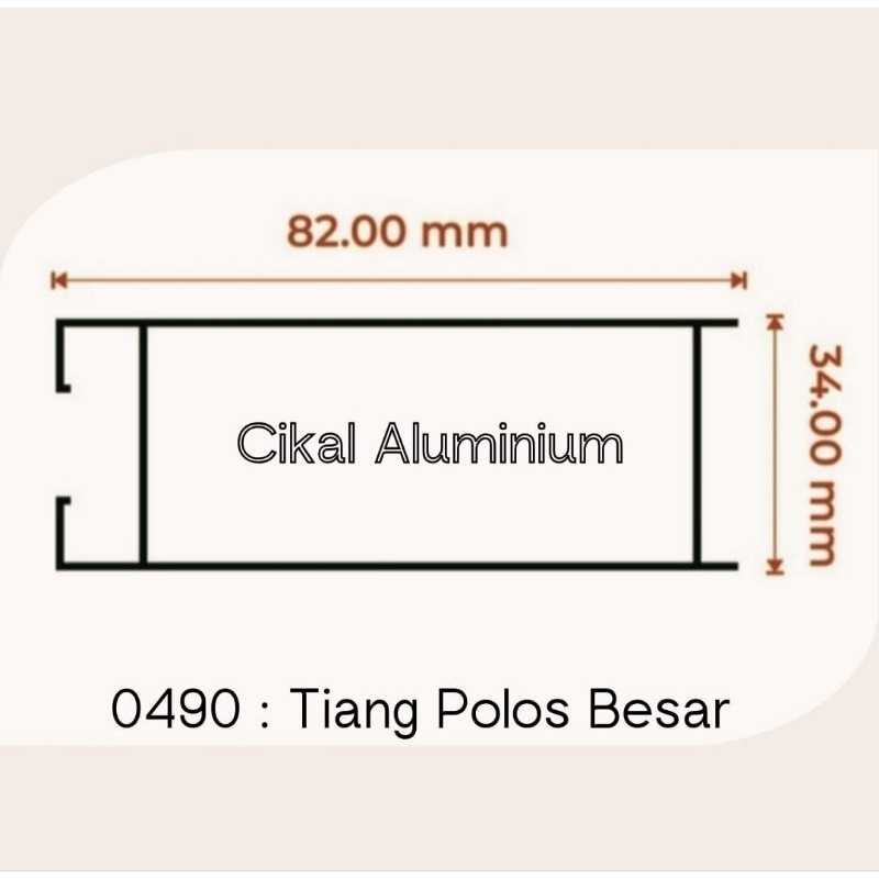0490 - aluminium tiang polos besar