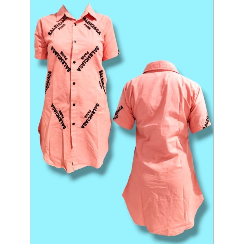 Tunik Katun Stretch Bordir Tulisan Ukuran L | Tunik Katun Wanita Preloved