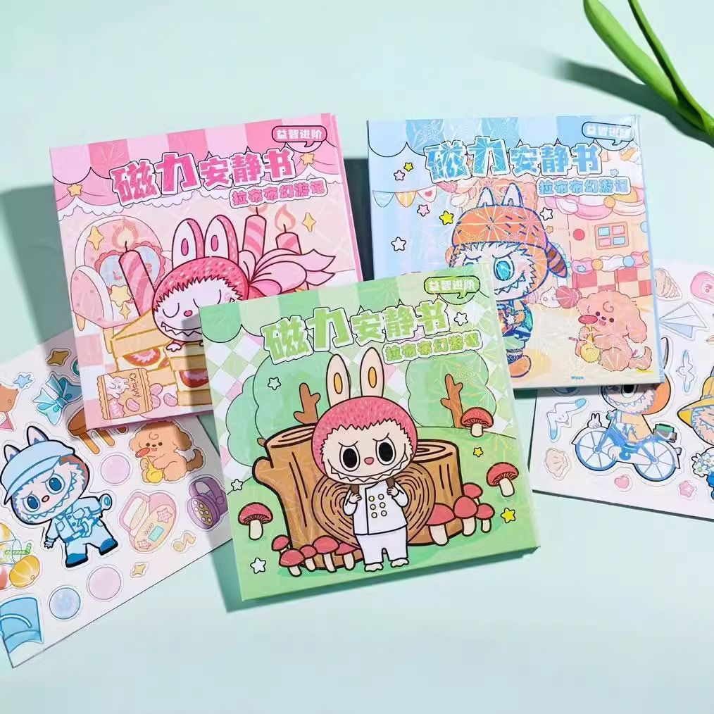 

SL88 - LABUBU Magnetic Sticker Book Magnet Diy Book Lucu Viral Mainan Stiker Book DIY Magnetic Ukuran Besar